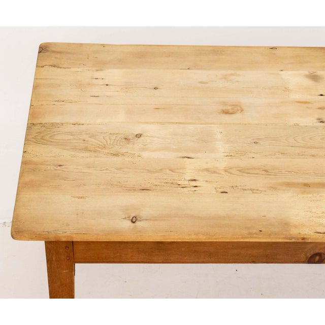Early 20th Century French Country House Style Rustic Pine Work Table For Sale - Image 5 of 9