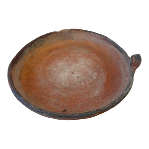 Handmade Unglazed Terracotta Bowl With Handle