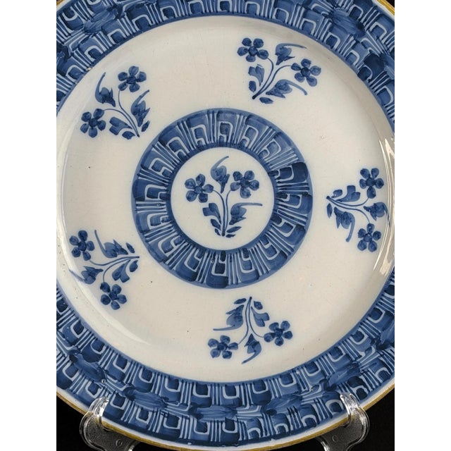 Large Delft Blue Faience Wall Plate, Netherlands, 1820 For Sale - Image 4 of 9