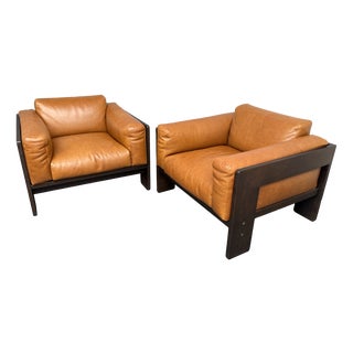 Bastiano Lounge Chair in Ash and Cognac Leather by Afra & Tobia Scarpa, Italy, 2000 For Sale