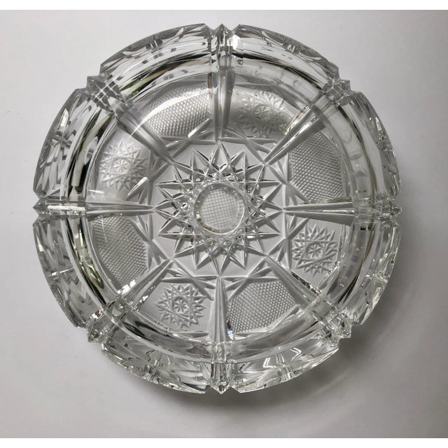American American Brilliant Crystal Cut Round Ashtray For Sale - Image 3 of 10