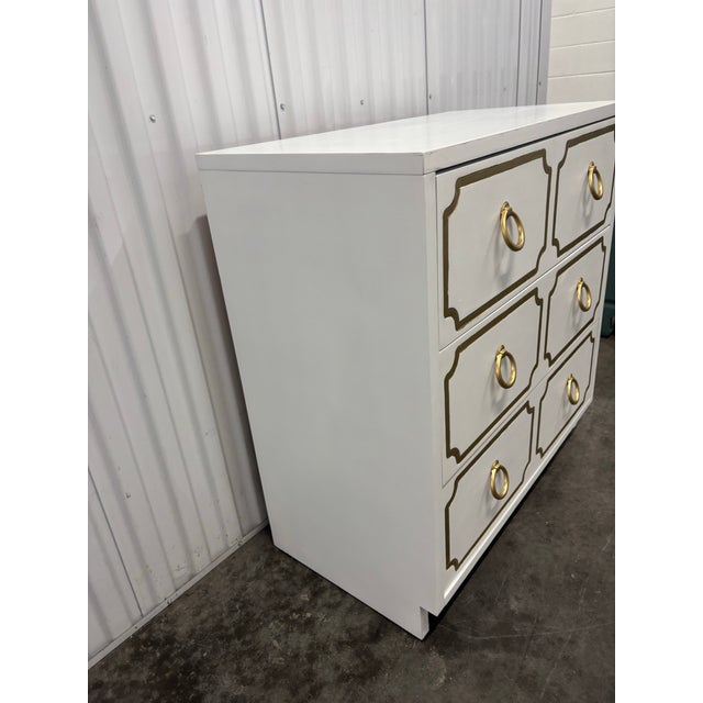 Late 20th Century Dorothy Draper Inspired Espana Painted Nightstand Chest For Sale - Image 5 of 11