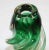Handblown Art Glass Vase in Green Twisted Organic Shape For Sale - Image 9 of 13
