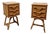 Vintage Bedside Tables in Bamboo and Oak, 1980s, Set of 2 For Sale