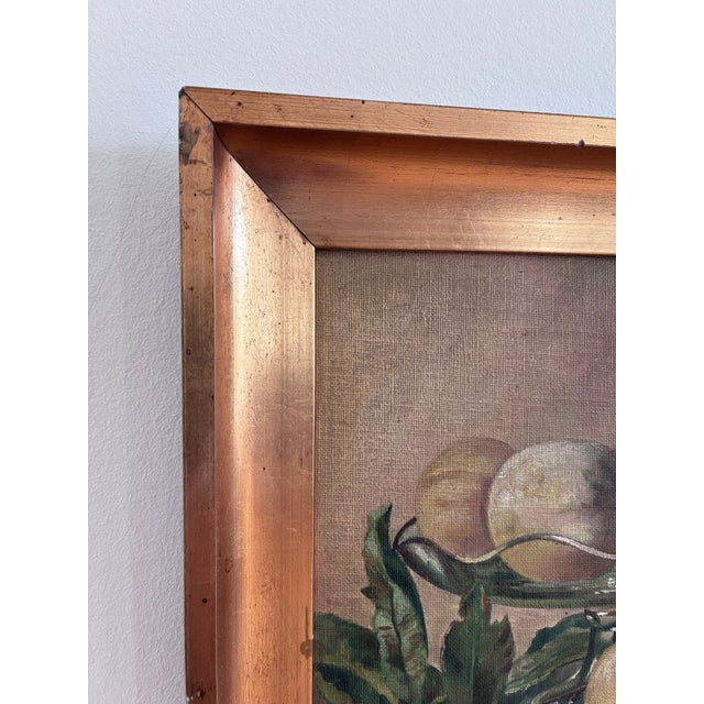 Antique Original Still Life Oil Painting, Fruit Kitchen Art For Sale - Image 14 of 14