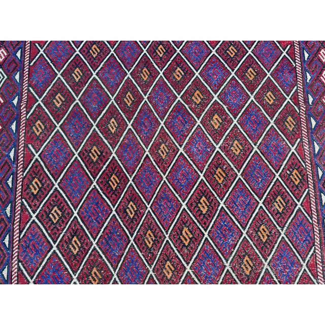 1970s Vintage Afghan Baluchi Tribal Kilim Rug For Sale - Image 5 of 9