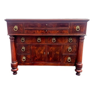 Henredon American Empire Flame Mahogany Dresser Chest For Sale
