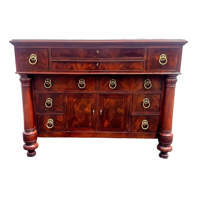 Henredon American Empire Flame Mahogany Dresser Chest For Sale