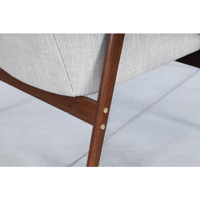 1950s Swedish Walnut Armchair Attributed to Folke Ohlsson For Sale - Image 12 of 12