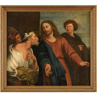 Italian School Artist, Christ in the Temple, 17th Century, Oil on Canvas For Sale