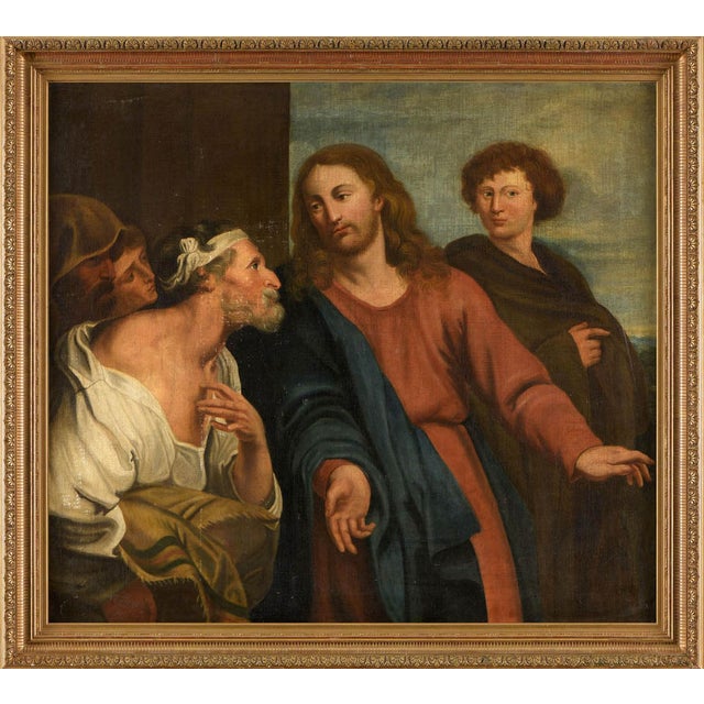 Italian School Artist, Christ in the Temple, 17th Century, Oil on Canvas For Sale