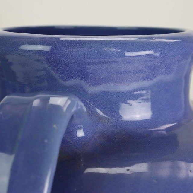 Large Antique Zanesville Blue Art Pottery Floor Vase C1930 For Sale - Image 13 of 14