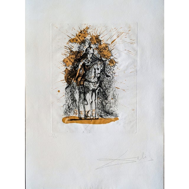 Salvador Dali, Knight with Butterflies, 1971, Engraving For Sale - Image 13 of 13