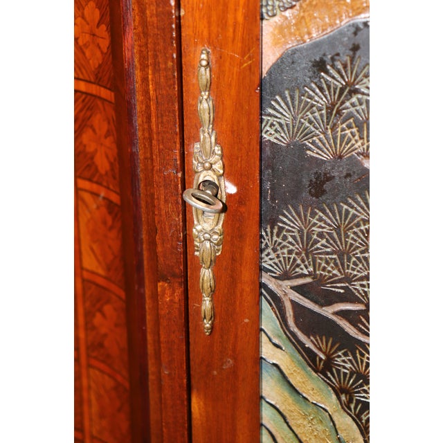 French Louis XVI Maison Forest Marble Top Cabinet With Inset Chinoiserie Panels For Sale - Image 12 of 12