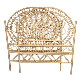 Boho Chic Rattan Twin Headboards - a Pair For Sale