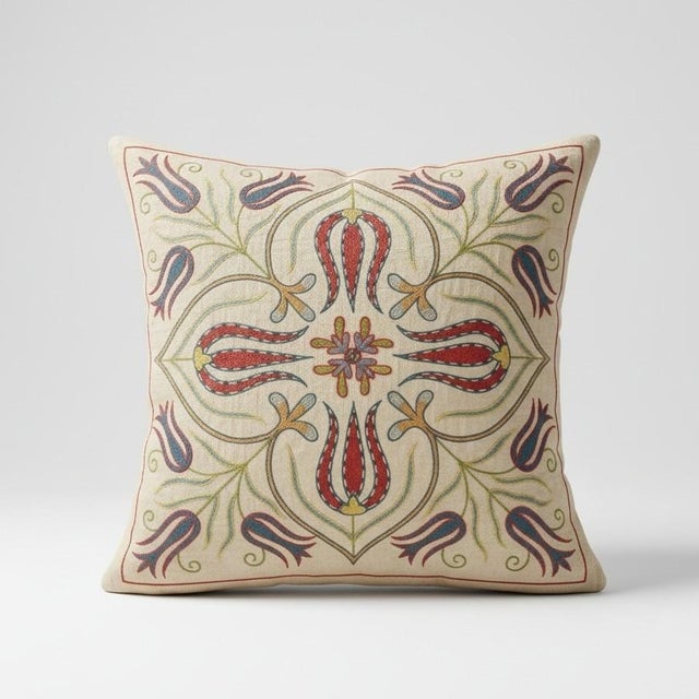 New Hand-Embroidered 100% Silk Cushion Cover – Authentic Uzbek Textile Art Elevate your home décor with this exquisite...