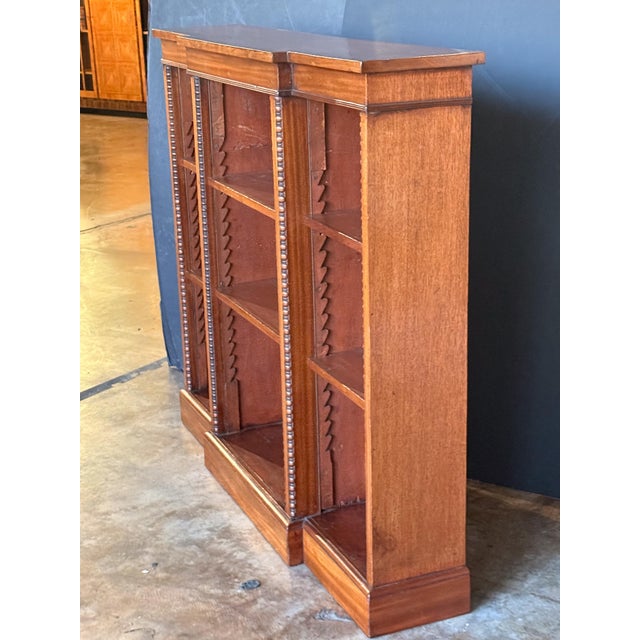 Edwardian Breakfront Bookcase of Mahogany From England For Sale - Image 4 of 12