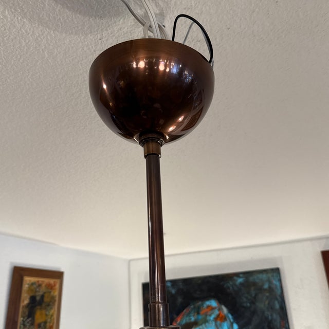 Bronze Arteriors Linkka Modern Bronze Finish + Opal Glass Chandelier For Sale - Image 8 of 12