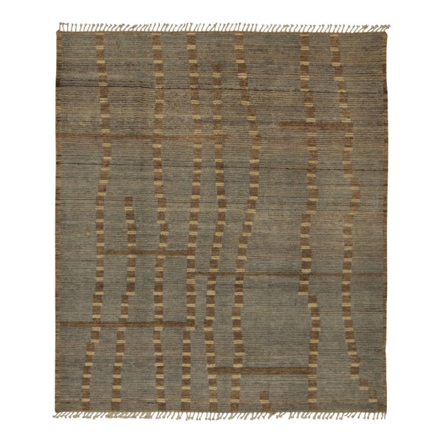 Rug & Kilim’s Modern Rug with Beige-brown Geometric Patterns - 5x8 For Sale