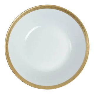 White & Gold 26cm Salad Bowl from Stella Fatucchi Art Porcelain For Sale