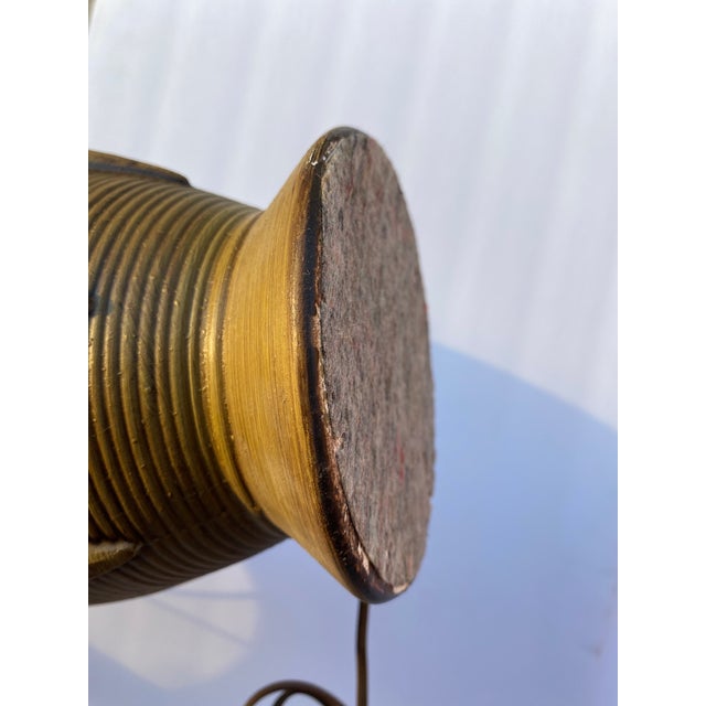 Mid-Century Modern Textured Pottery Lamp For Sale - Image 10 of 13