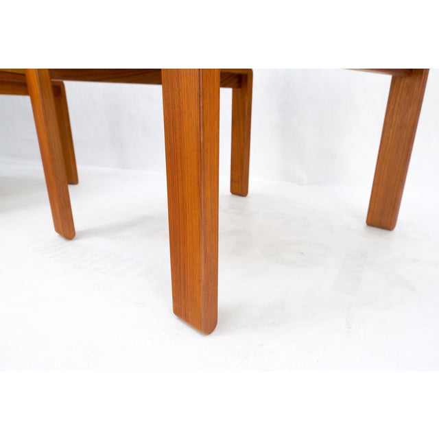 Pair of Solid Teak Danish Mid-Century Modern Square Side End Coffee Tables Mint For Sale - Image 11 of 11