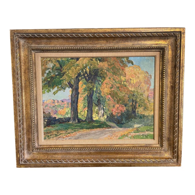 "Autumn Woodland", George Laurence Nelson Original Oil Painting, 1955 For Sale
