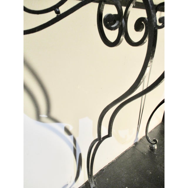 1930s French Wrought Iron and Marble Console Table For Sale - Image 9 of 15