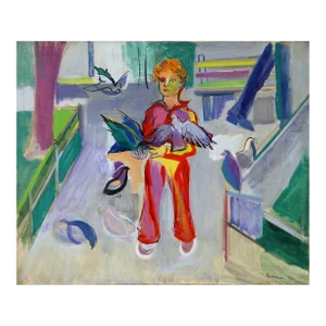 Ben Benn, Boy With Doves, Painting