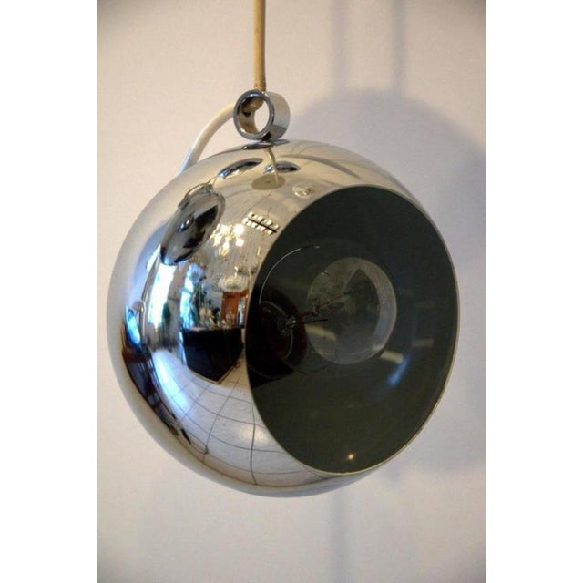 Italian Chrome Globe Pendant by Harvey Guzzini, 1965 For Sale - Image 10 of 12