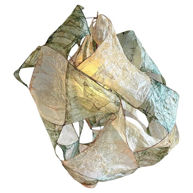 Gold Multi Léonard Pendant Lamp in Bio Material with Natural Dyes by Thibault Philip For Sale - Image 8 of 8