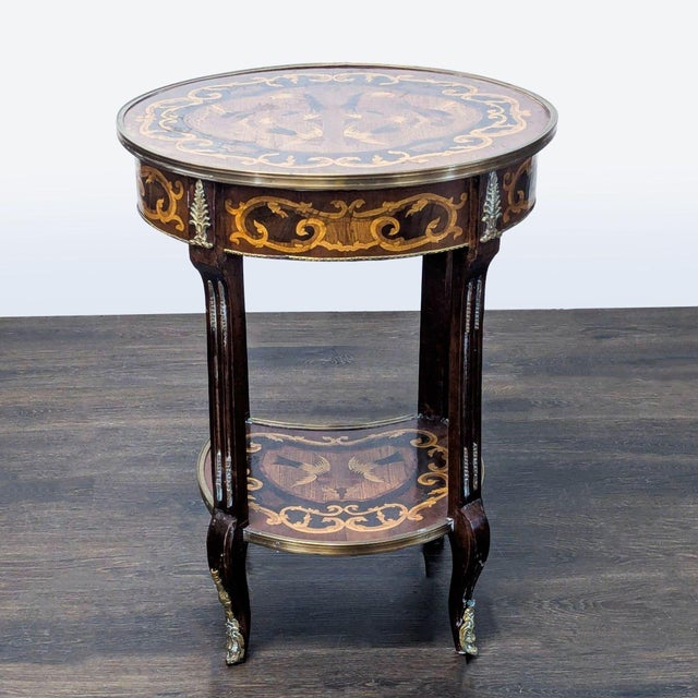 Antique Marquetry Inlay Side Table With Drawer For Sale In San Francisco - Image 6 of 11