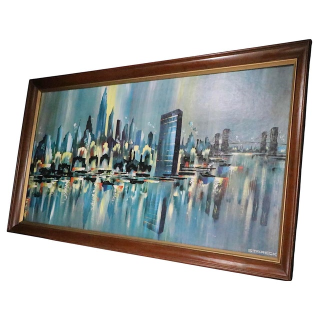 Large Vintage Nyc Skyline Print by Edgar Stareck For Sale - Image 4 of 12