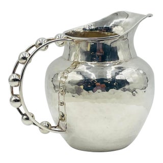1980s Emilia Castillo Large Silver “Ball” Pitcher, Signed, Taxco Mexico For Sale