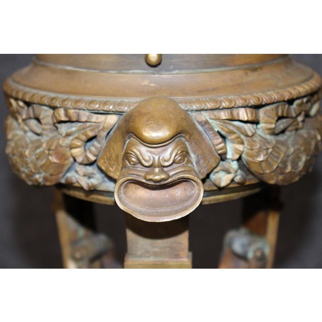 Pair 19th C Bronze and Potoro Marble Empire Style Urns For Sale In Philadelphia - Image 6 of 12
