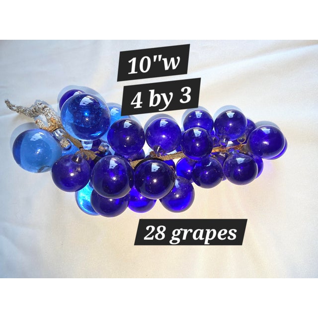 Italian Cobalt Blue Murano Glass Drop Grape Cluster For Sale - Image 3 of 7
