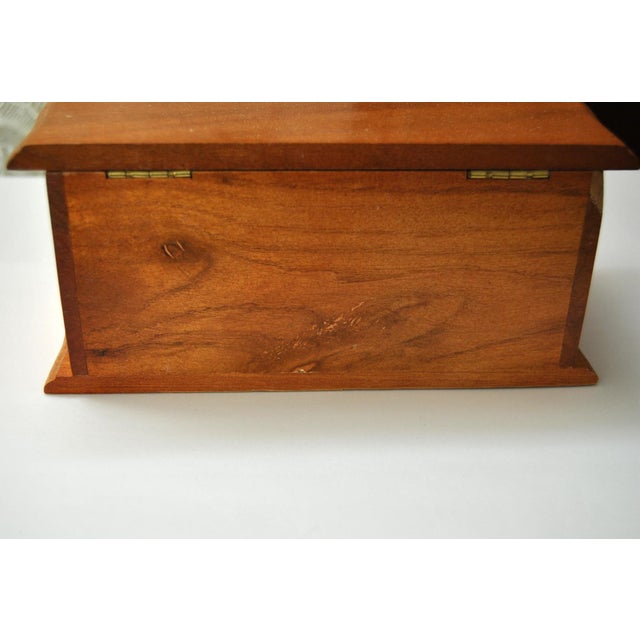 Vintage Wood Jewelry Box With Drawers and Mirror For Sale - Image 9 of 10