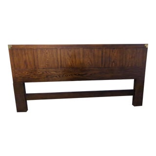 1970s Henredon Campaign Style King Headboard For Sale