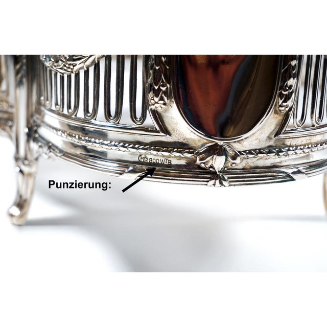 Art Nouveau Silver Jardiniere with Cut Glass Liner by Wilhelm Binder, Germany, 1900 For Sale - Image 6 of 8