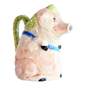 Vintage Italian Ceramic Figural Pig Water Pitcher