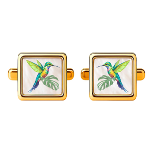Mother of Pearl Cufflinks - Hummingbird Cufflinks, A Pair