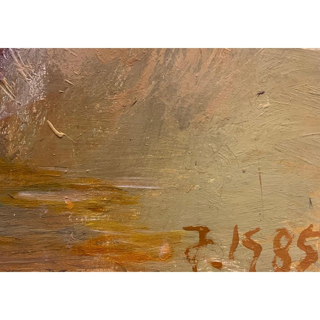 Impressionist 1980s Flowers in Vase. Still Life Floral Painting by Michael Forster, Framed For Sale - Image 3 of 4