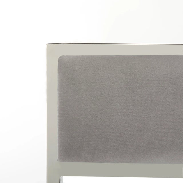 Gray Chrome Side Chair in Grey & Chrome - a Pair For Sale - Image 8 of 10