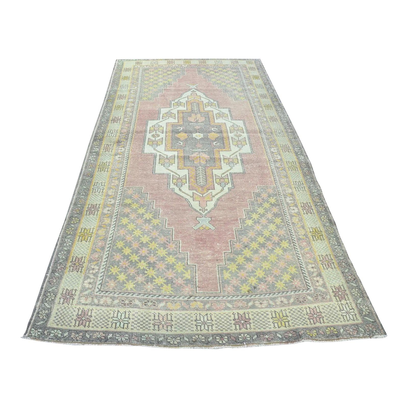 1960s Vintage Pale Turkish Traditional Rug | Chairish