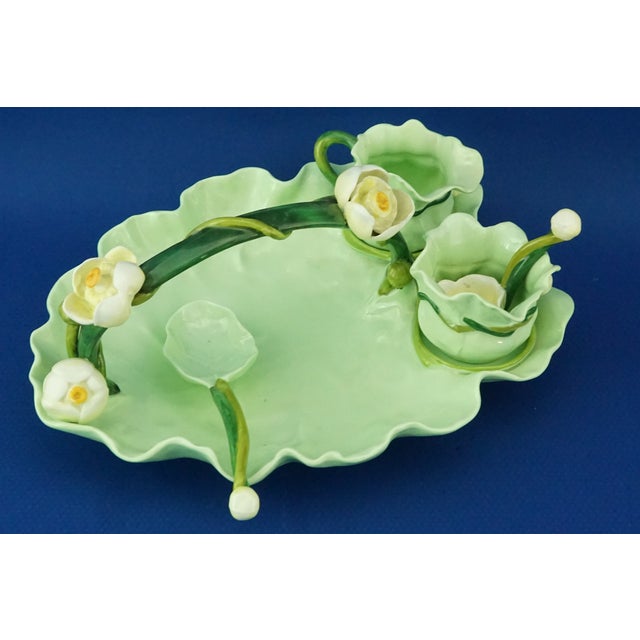 19th Century Art Nouveau Strawberry Service in Vitrified Majolica by George Jones, England, 1882, Set of 5 For Sale - Image 9 of 18