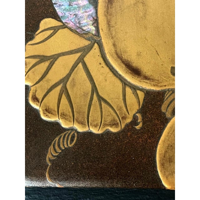 Japonisme Japanese Rinpa Style Lacquer Ink Stone Box Suzuribako For Sale - Image 3 of 13