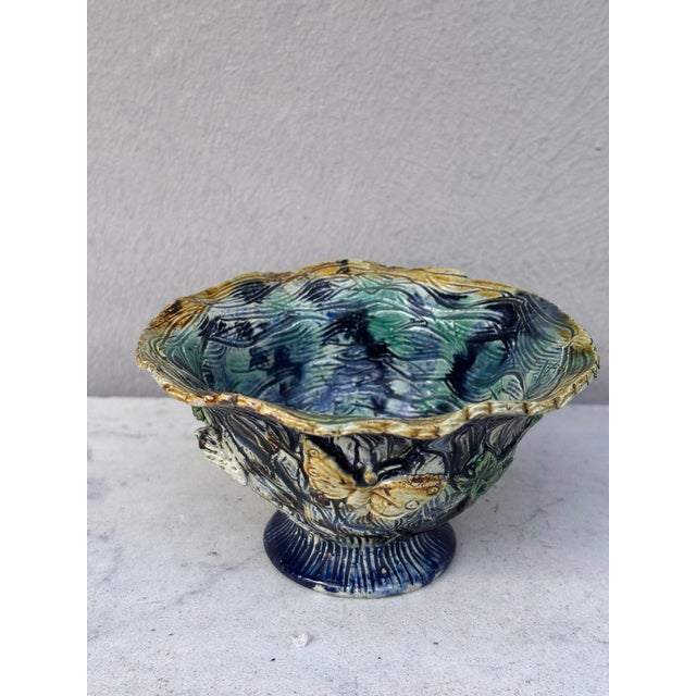 French Country Small French Majolica Palissy Cache Pot Thomas Sergent For Sale - Image 3 of 7