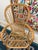 Contemporary Late 20th Century Pair of Rattan Fan Back Lounge Chairs For Sale - Image 3 of 5