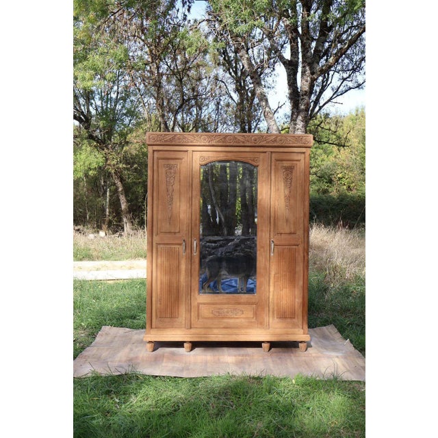 Vintage Art Deco Oak Wardrobe, 1930s For Sale - Image 10 of 10