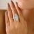 White Art Deco Marquise Cubic Zircon Cluster Ring in 925 Sterling Silver- Size 8 For Sale - Image 8 of 10
